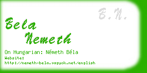 bela nemeth business card